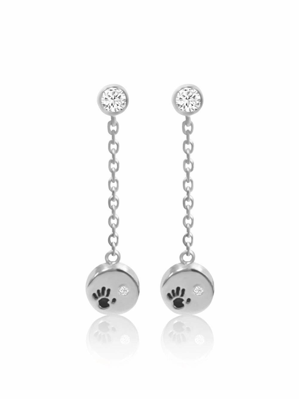 Sparkling Jewelry 14k Diamond Love Is In Your Hands Dangling Earrings