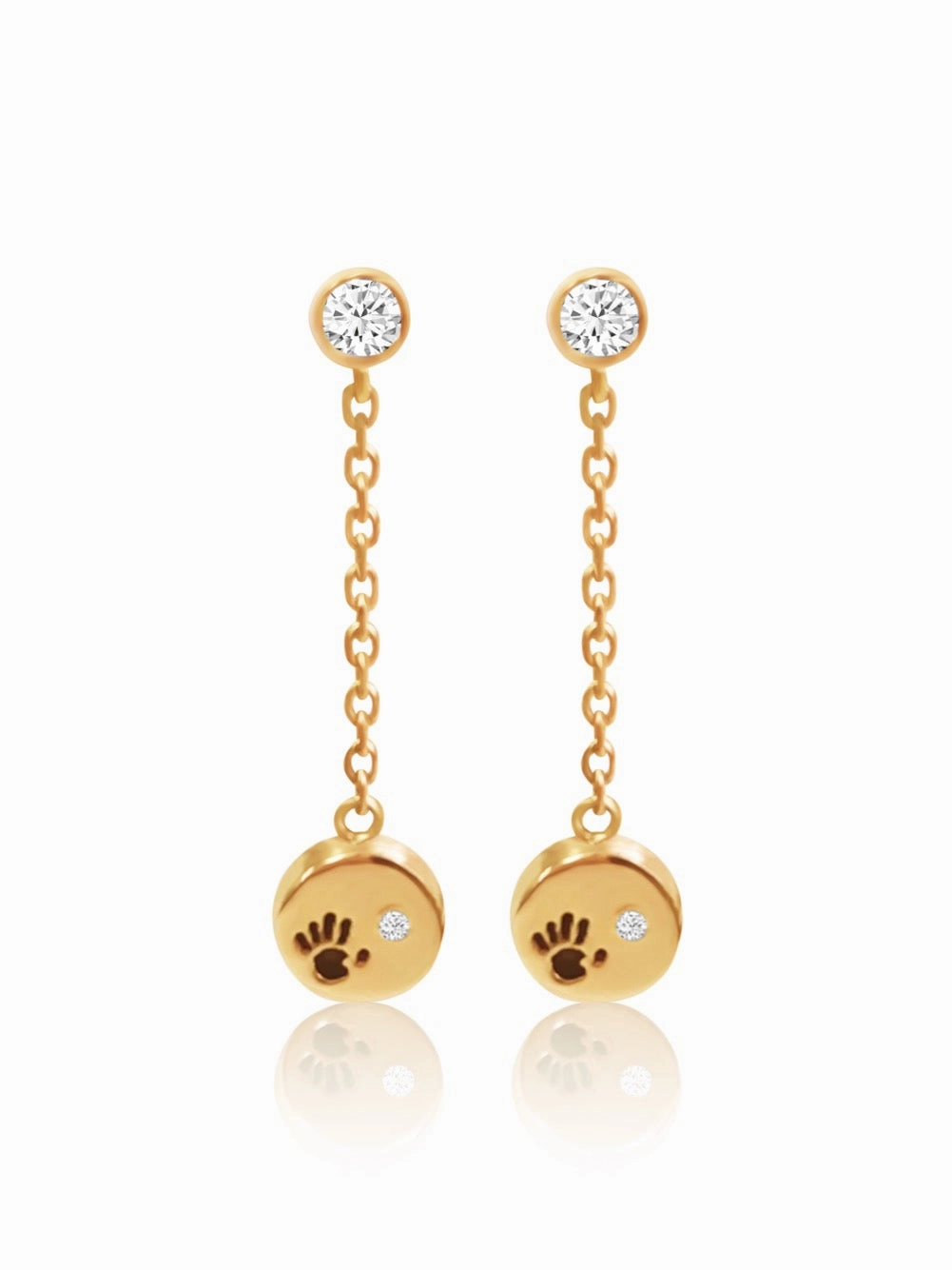 Daytime Item 14k Diamond Love Is In Your Hands Dangling Earrings