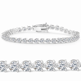 Heavenly Piece Modest Price 14k Gold Lab Grown Three Prong Tennis Bracelet