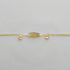 Perpetual Progress 14k Gold Name Plate With Hearts Children's Bracelet