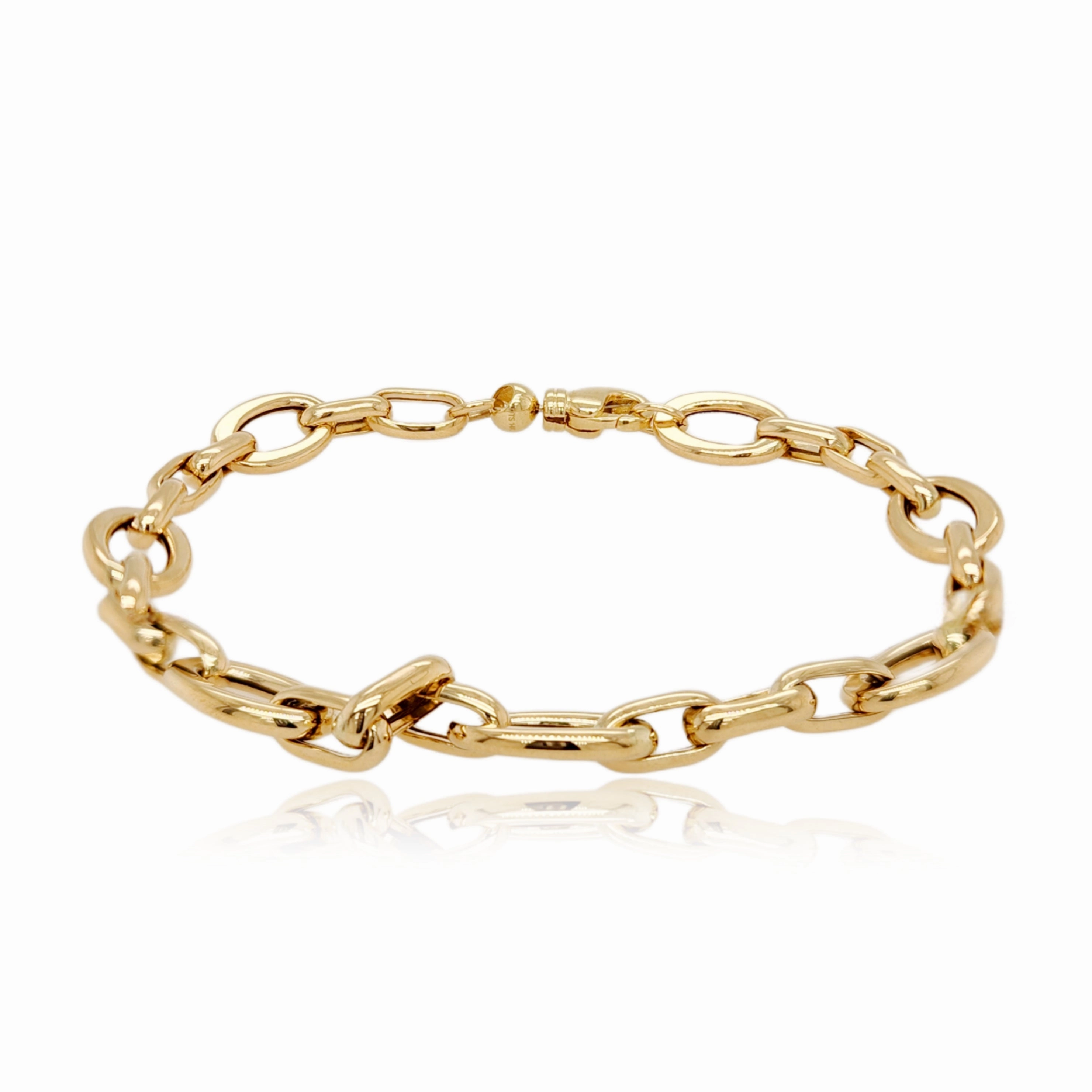 Runway Inspired 14k Gold Oval Link Bracelet