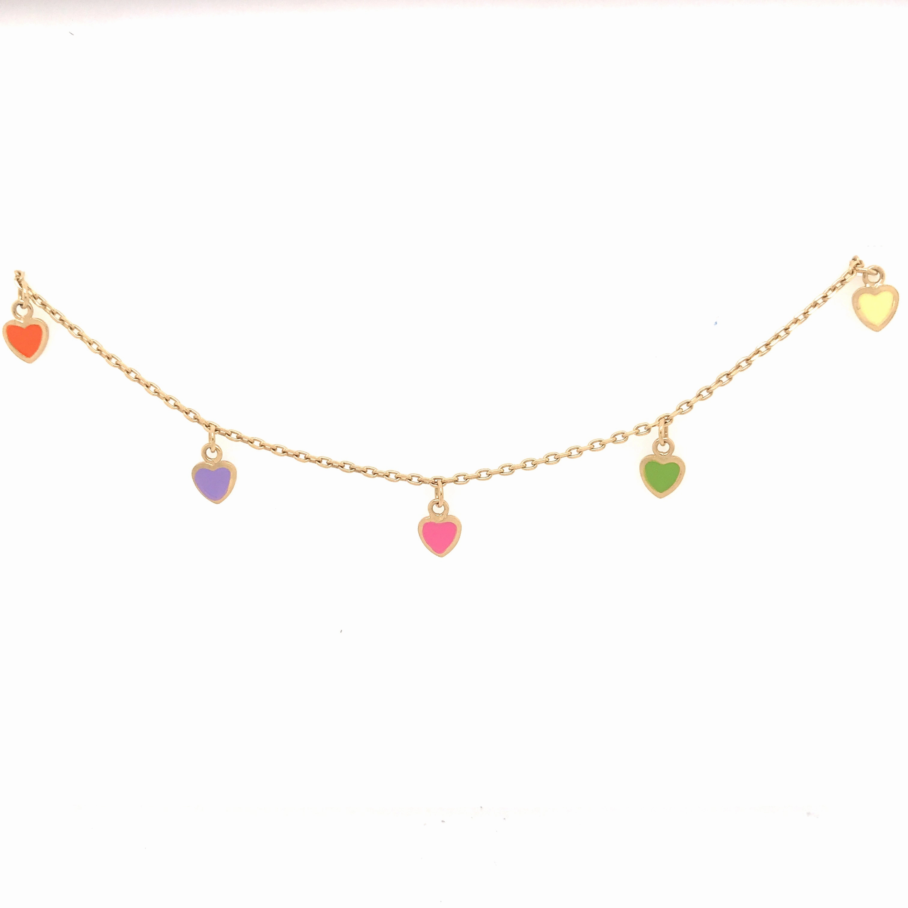 Cosmic Vibe Complete Selection 14k Multicolor  Enamel Heart Bracelet