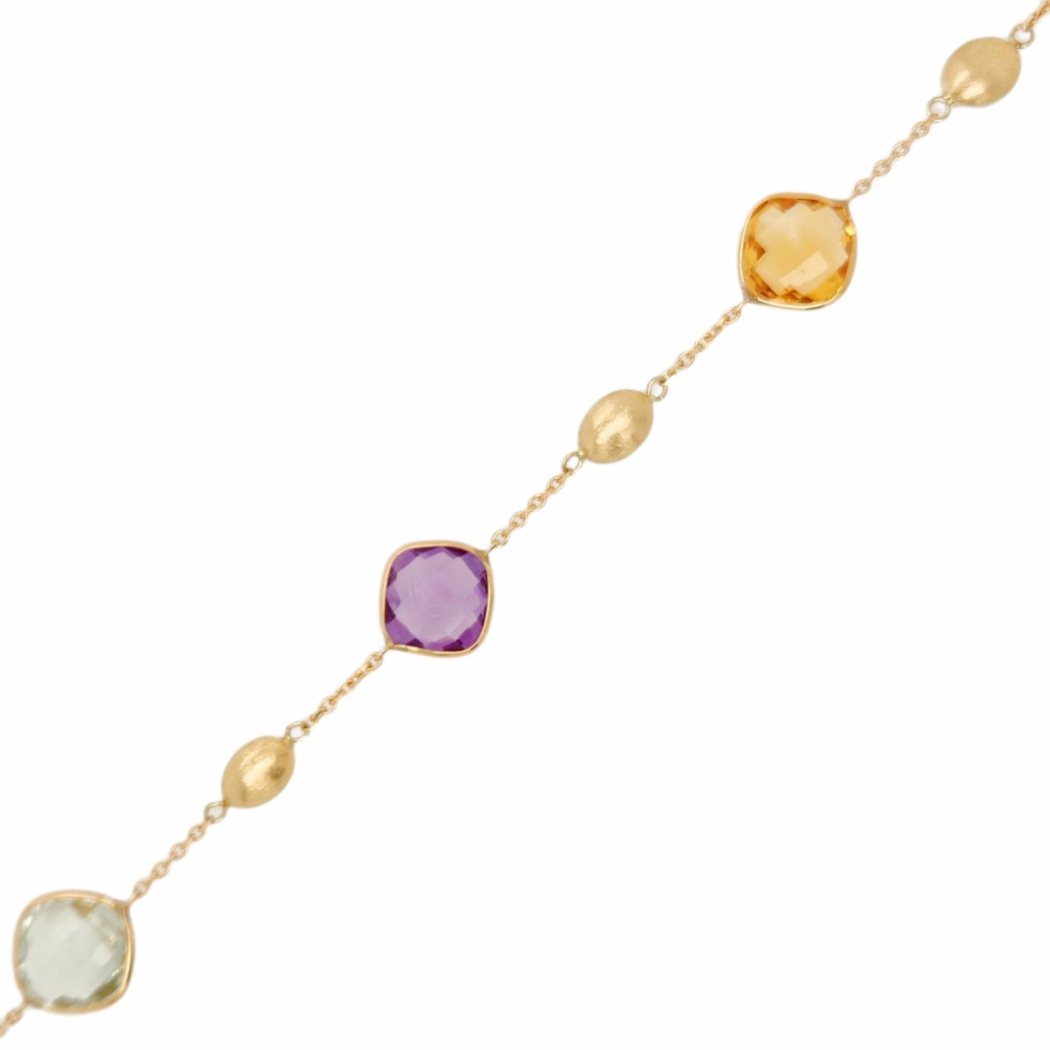 Trusted Combinations 14K Multicolor Gemstone With Gold Nugget Bracelet
