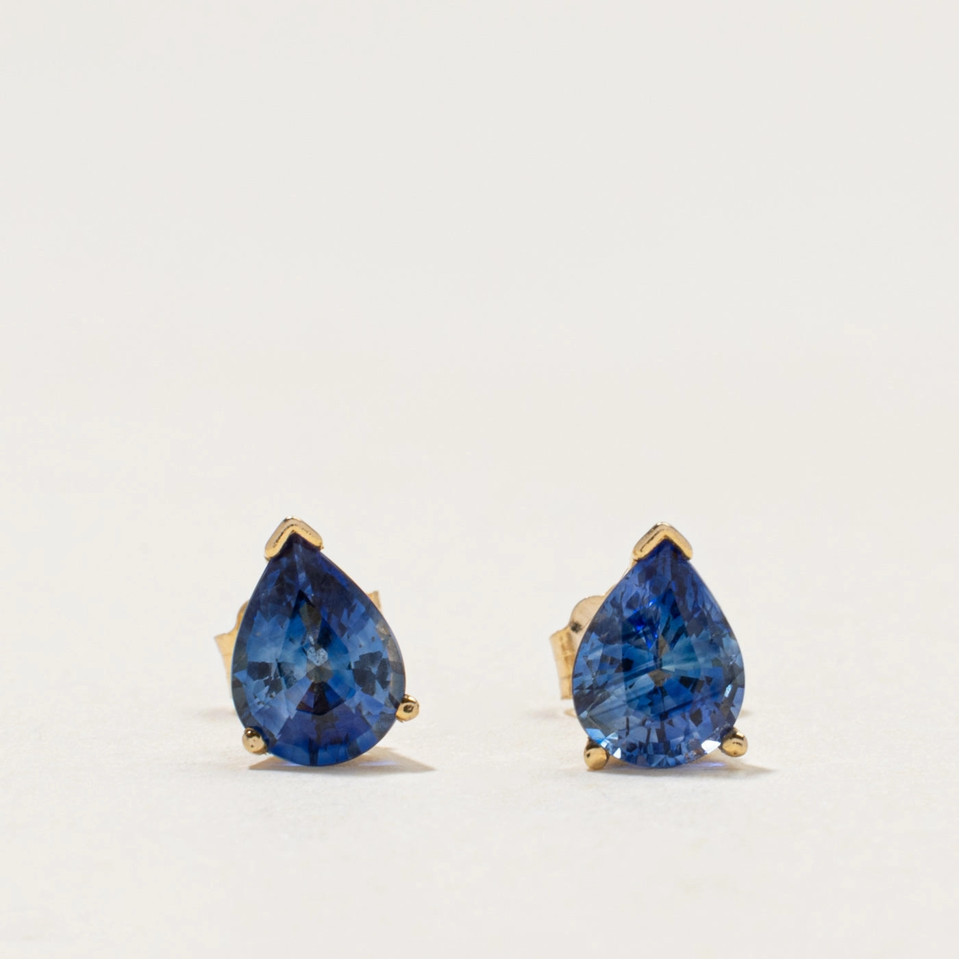 14k Pear Cut Sapphire Stud Earrings | 2.40ctw Urban Minimal