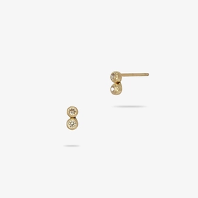 14k Solid Gold 6x3mm Twin Premium Cubic Zirconia Stud Earrings Distinct Detail Trendy Glow