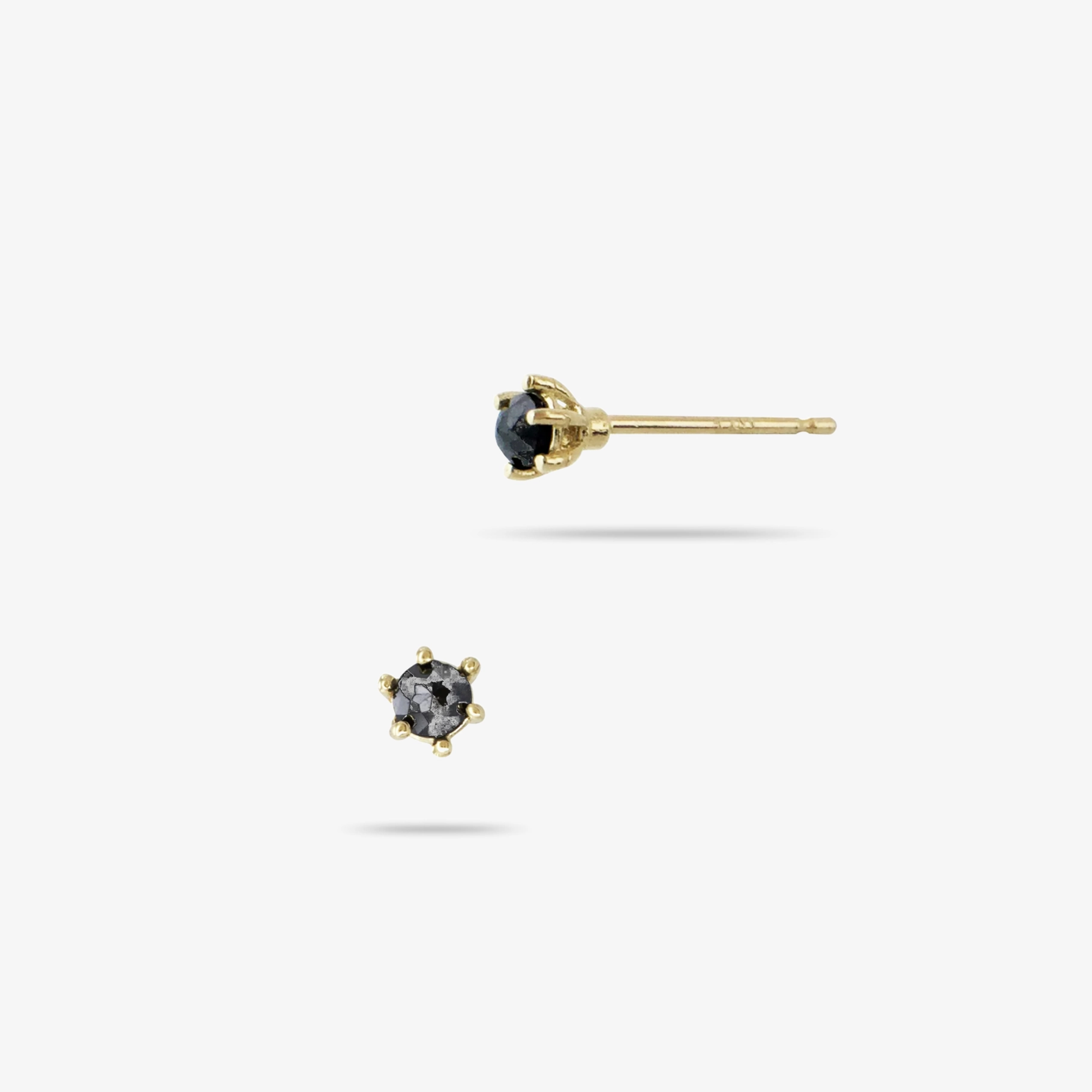 14k Solid Gold Black Diamond Solitaire Stud Earrings Pretty Jewelry Big Decoration