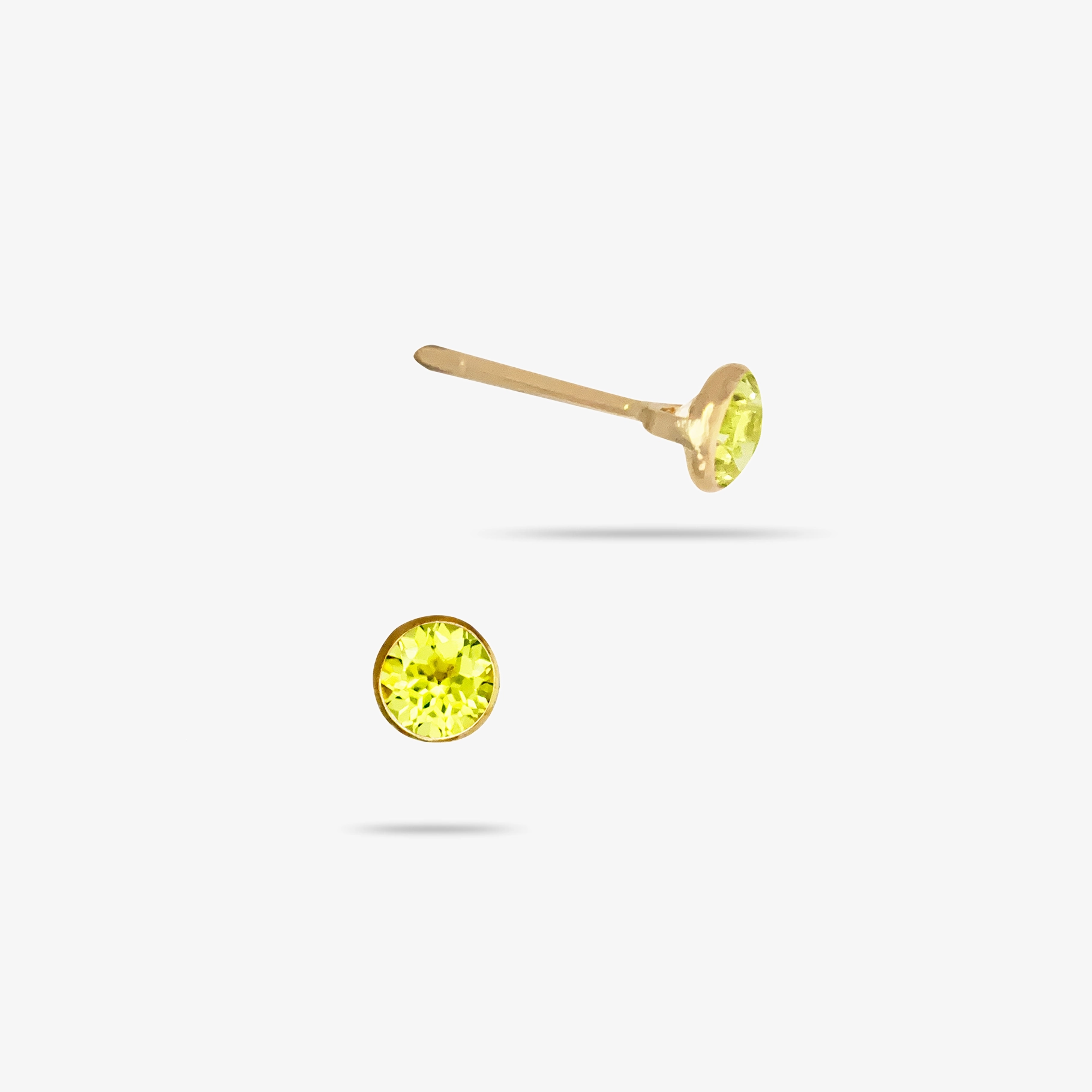 urban vibe Sophisticated Gem 14k Solid Gold Lemon Topaz Solitaire Stud Earrings