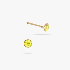 urban vibe Sophisticated Gem 14k Solid Gold Lemon Topaz Solitaire Stud Earrings