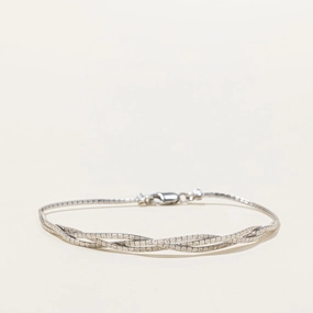 14k White Gold Twisted Chain Bracelet | 7.5" | Effortless Layer