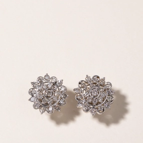 18k White Gold Cluster Diamond Earring | 2.11ctw Timeless Accessories