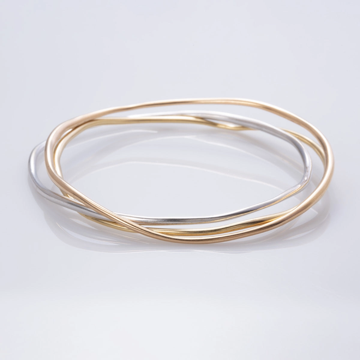 Beauty Element 18k Yellow and Rose and White Gold 3-set Bracelet  | 8" |