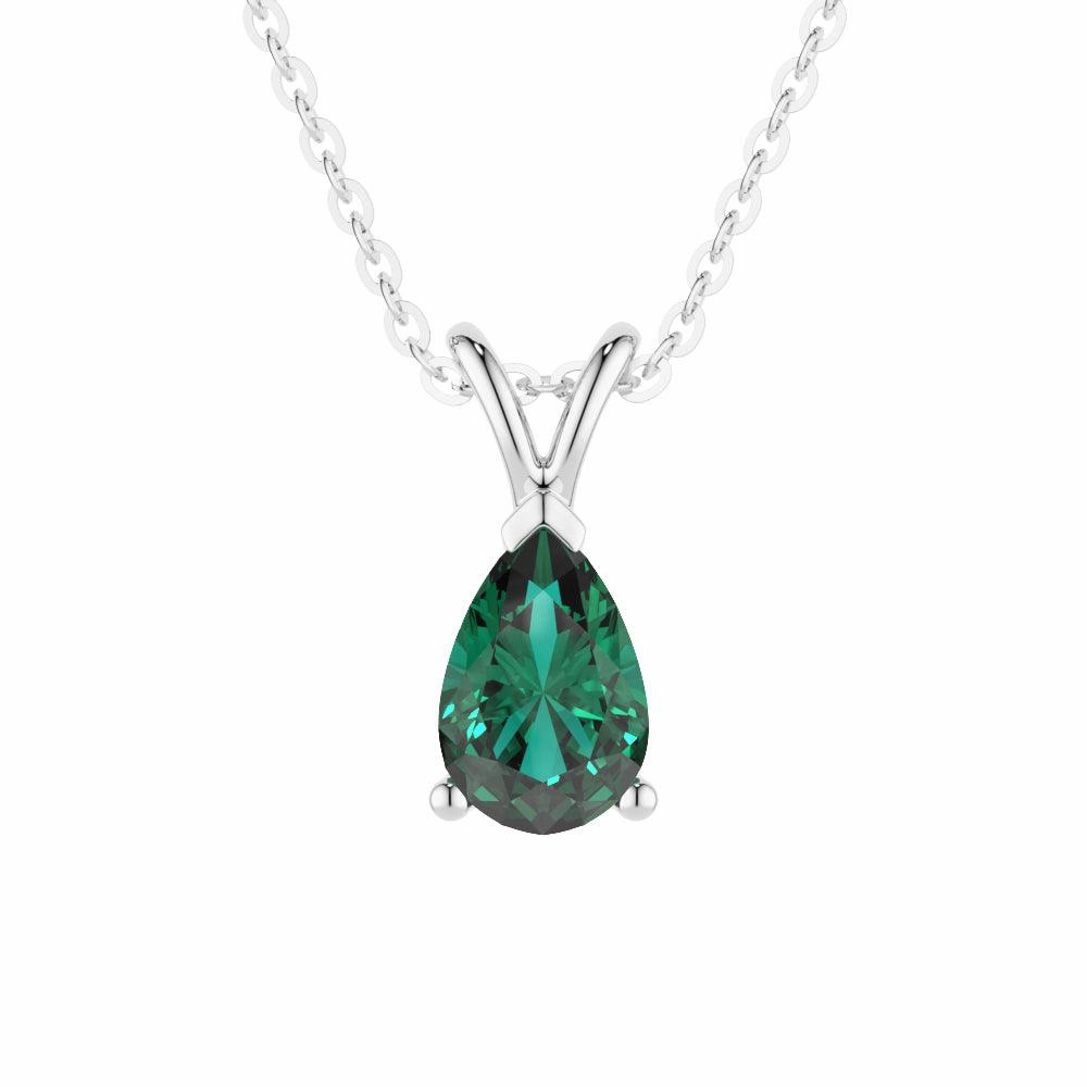 Urban Lifestyle 1.5 CT. Pear Shaped Emerald Solitaire Pendant
