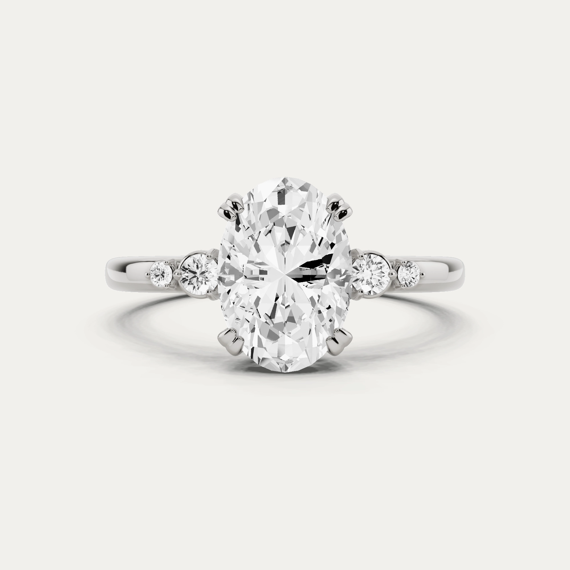 Sparkling Touch 1 7/8 ctw Oval Diamond Side Stone Engagement Ring