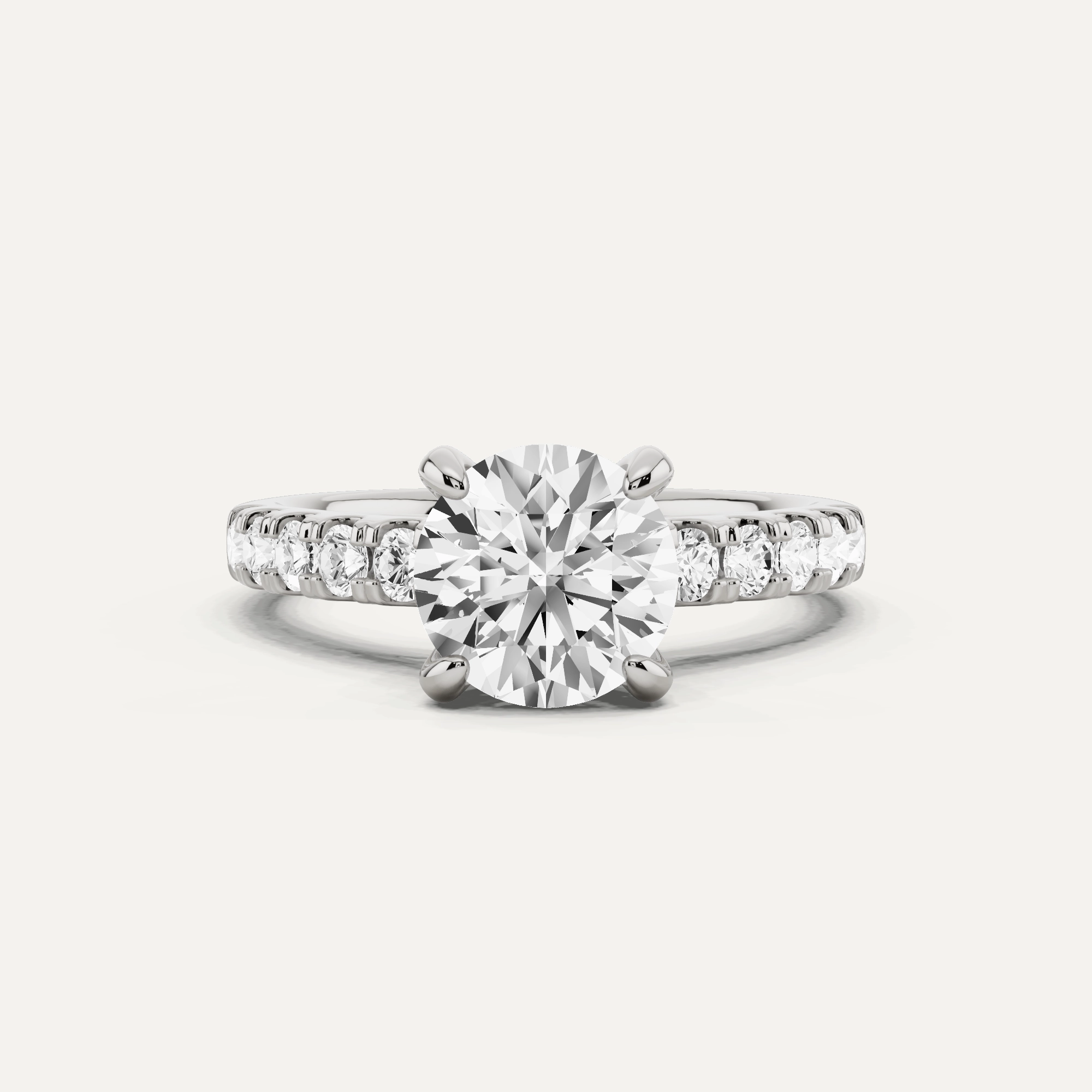 Captivating Form Modern Detailing 1 7/8 ctw Round Diamond Hidden Halo Accent Engagement Ring
