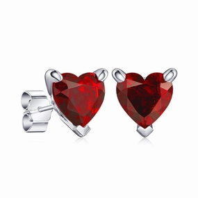 Elegant accessory 1 CT. Heart Shaped Birthstone Gemstone Stud Earrings