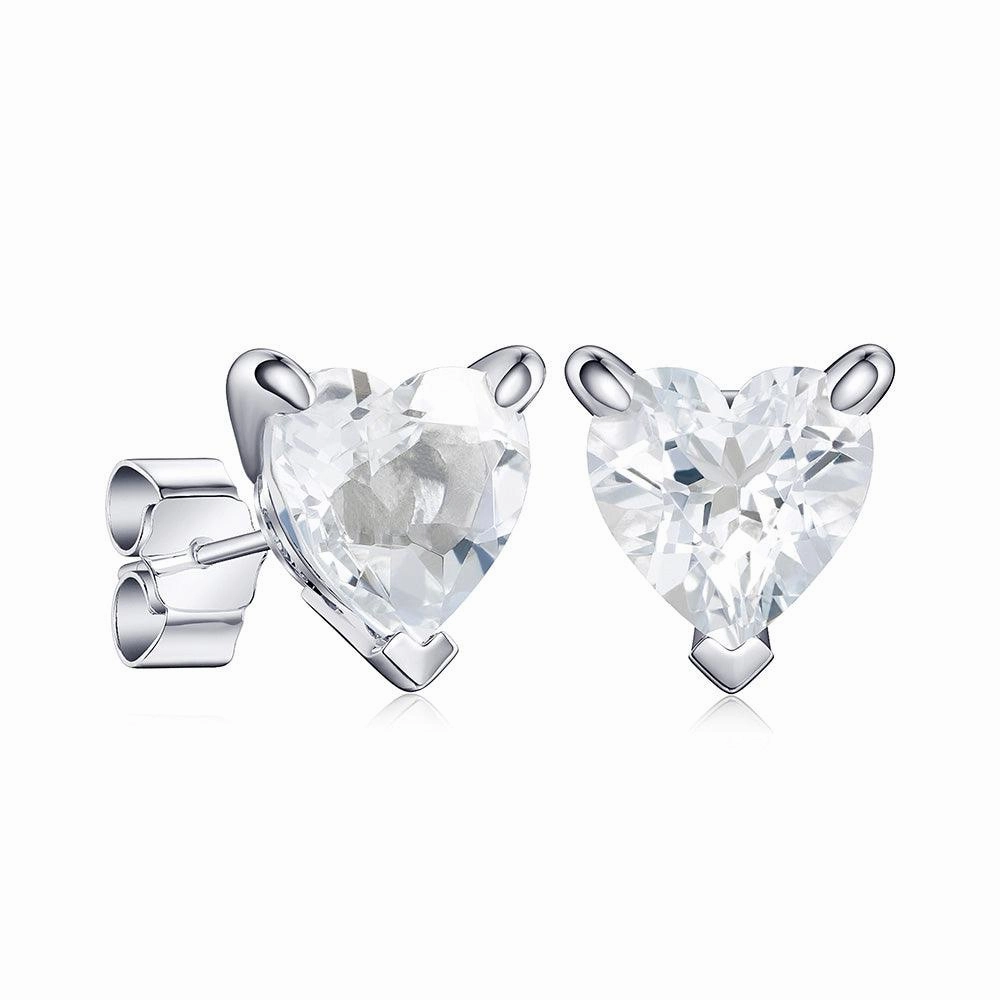 Simple Item Simple Embellishment 1 CT. Heart Shaped Birthstone Gemstone Stud Earrings