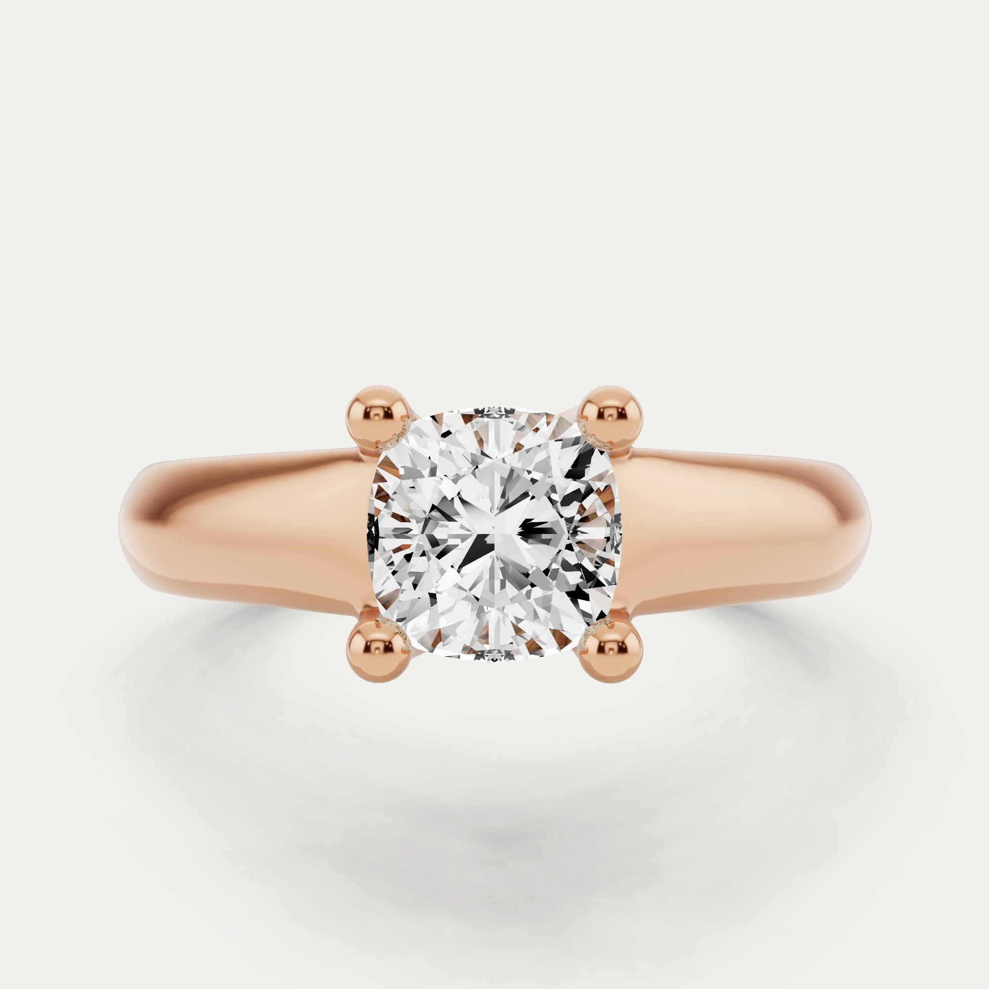 Precious Stones 1 ctw Cushion Diamond Wide Shank Trellis Solitaire Engagement Ring