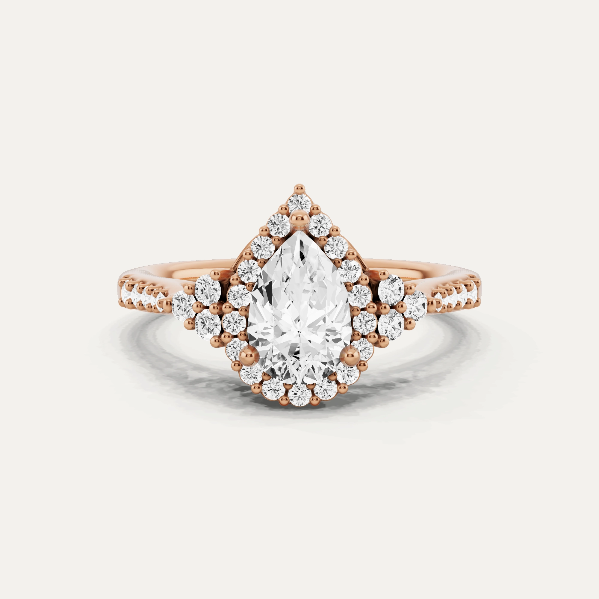 1 ctw Pear Diamond Halo Engagement Ring Bold Feature Modern Accent