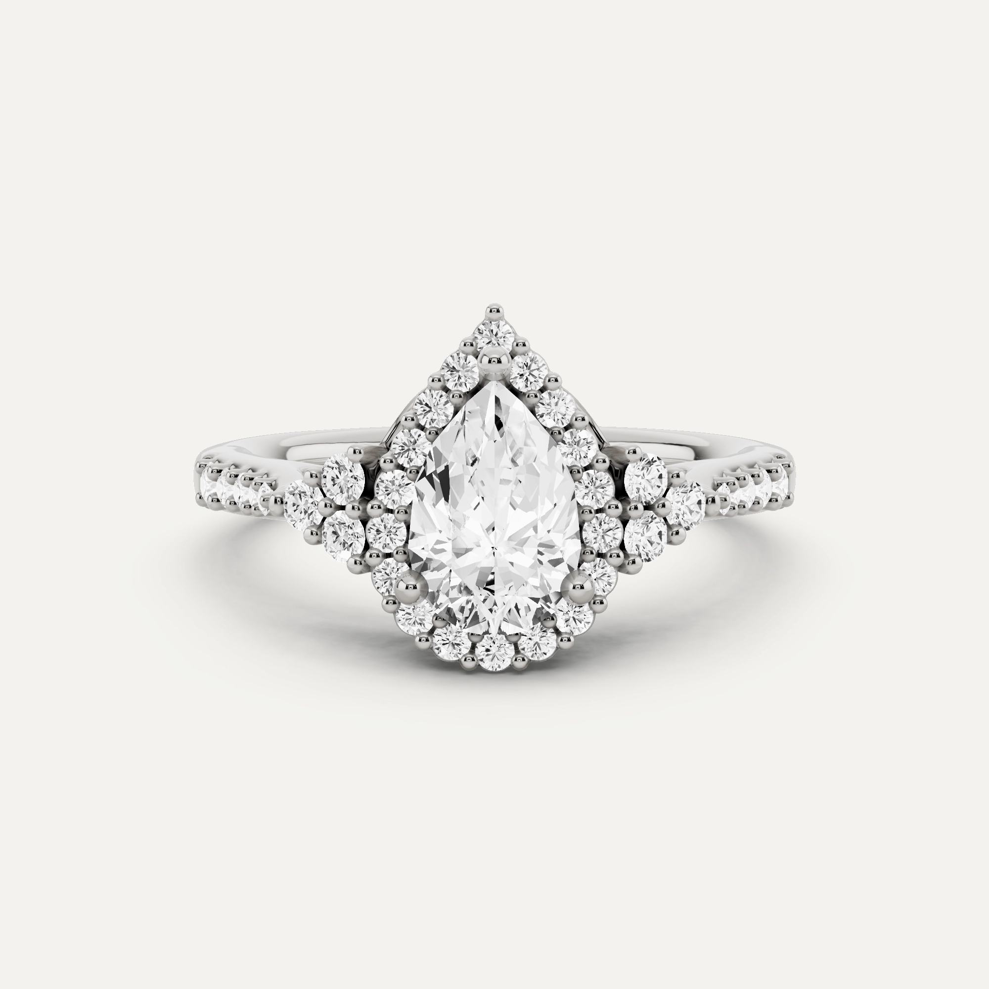 1 ctw Pear Diamond Halo Engagement Ring Highlight Moment Sculpted Edge