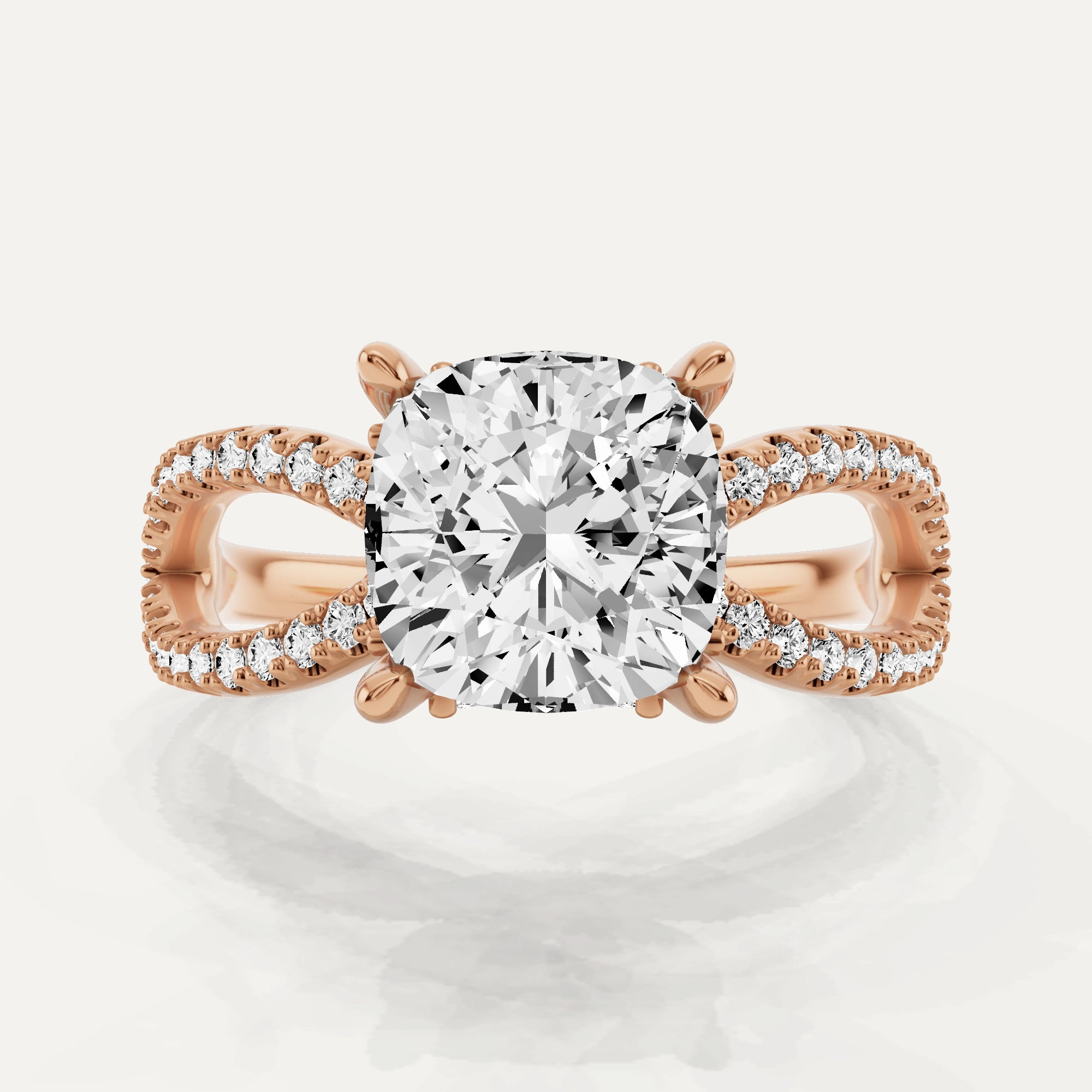 2 1/2 ctw Cushion Diamond Twist Shank Hidden Halo Engagement Ring Urban Pop Vibrant color