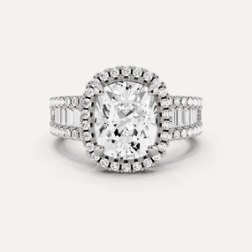 Timeless Embellishments 2 1/2 ctw Elongated Cushion Diamond Halo Engagement Ring