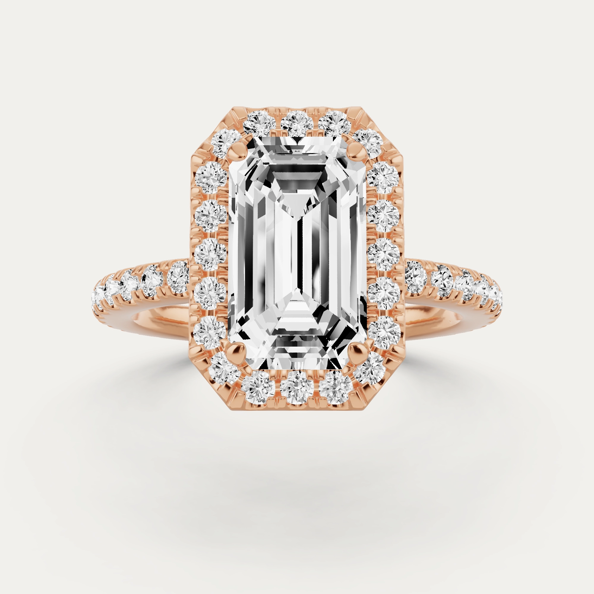 Classic Pieces Petite Accent 2 1/2 ctw Emerald Diamond Framed Side Stone Engagement Ring