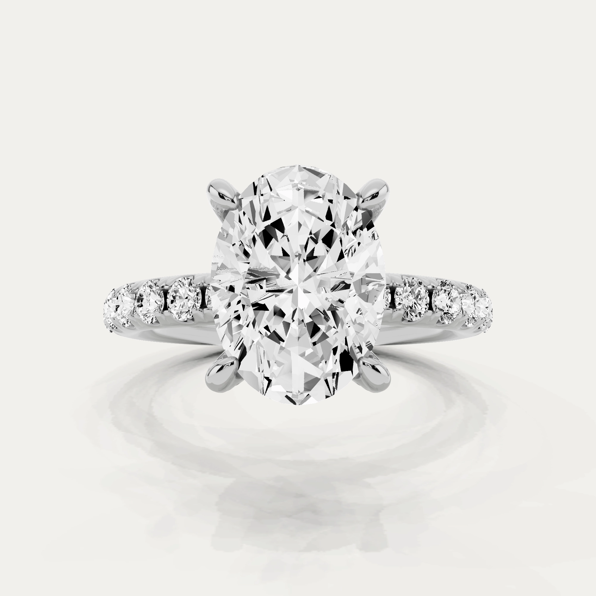 Daily Style Masculine Bold 2 1/2 ctw Oval Diamond Hidden Halo Engagement Ring