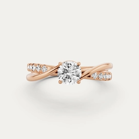 Timeless Shine Shine 2/3 ctw Round Diamond Crossover Side Stone Engagement Ring