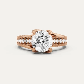 Chic Ensemble Subdued Sparkle 3 1/2 ctw Round Diamond Luxe Side Stone Engagement Ring