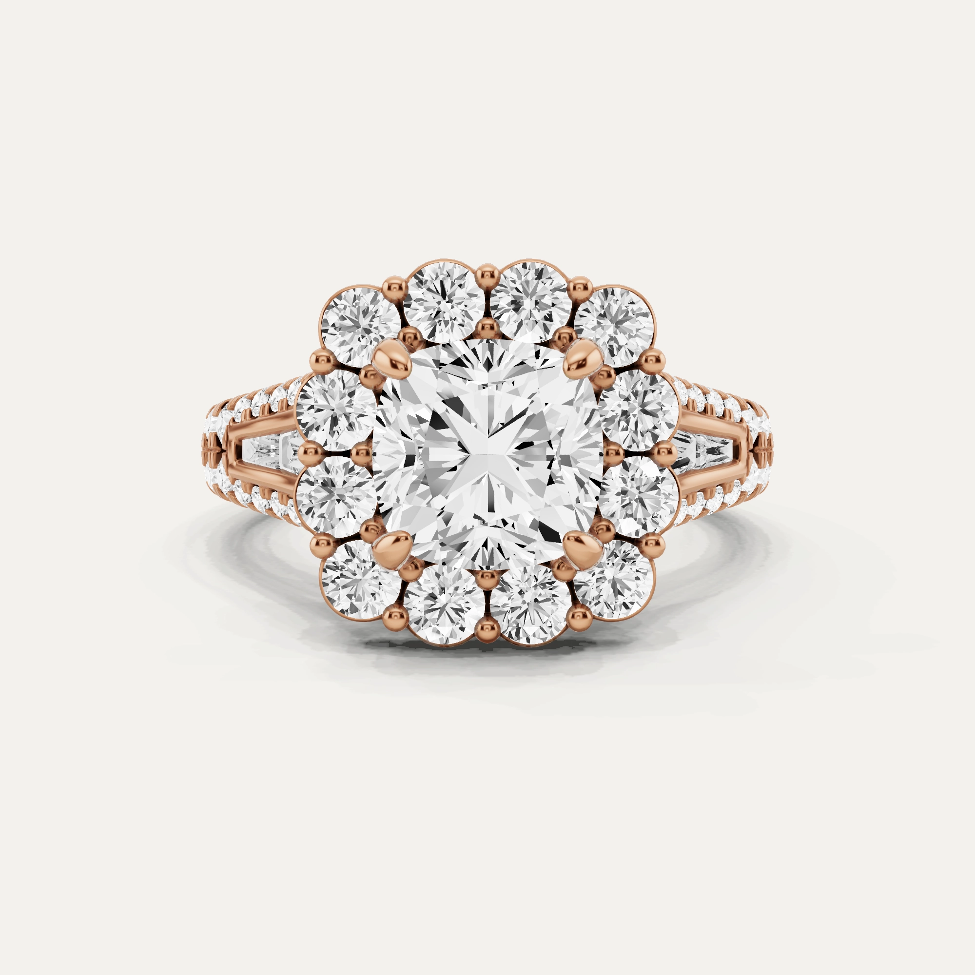 Casual Wear 3 2/5 ctw Cushion Diamond Large Halo Engagement Ring