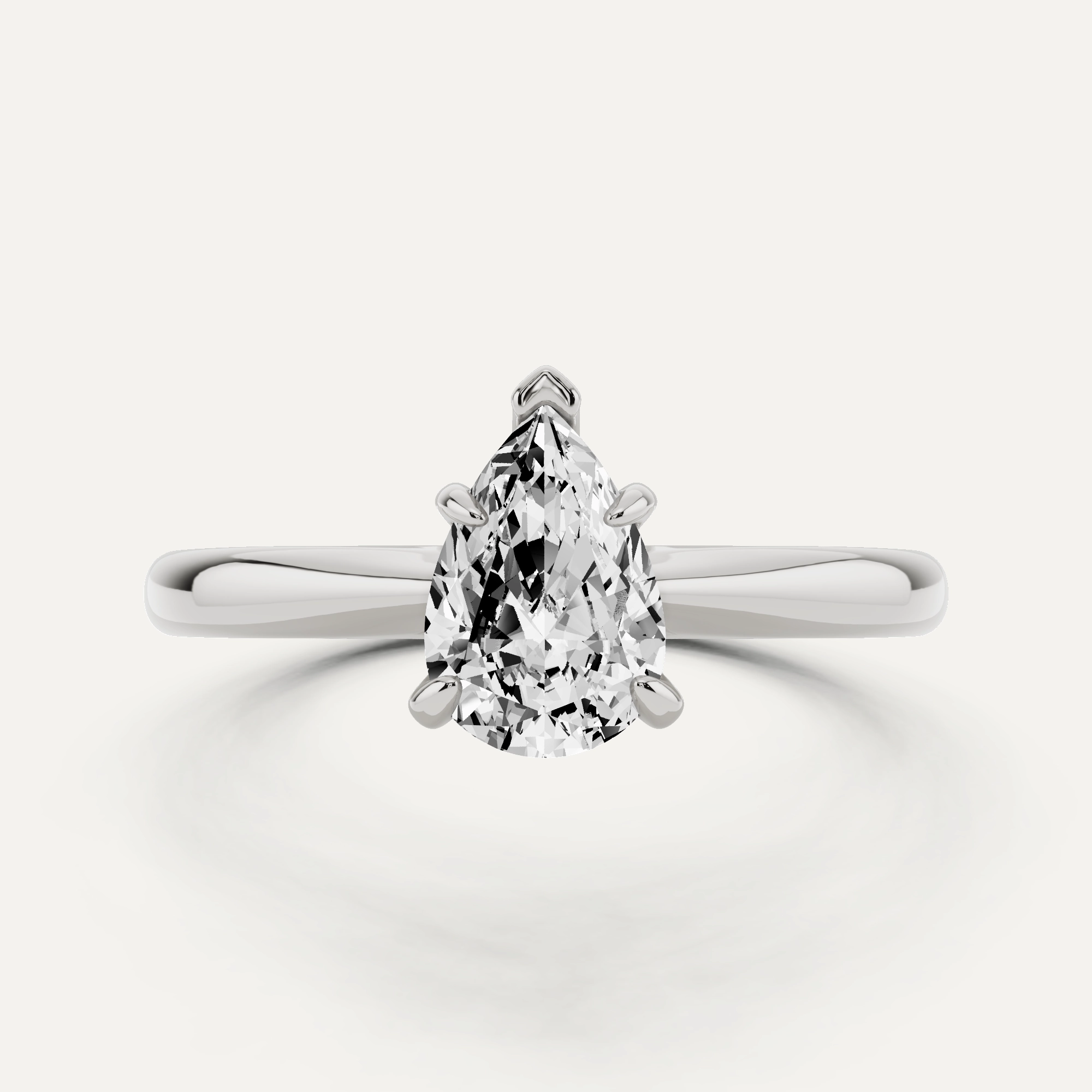 Glow Look 3/4 ctw Pear Diamond Petite Solitaire Engagement Ring
