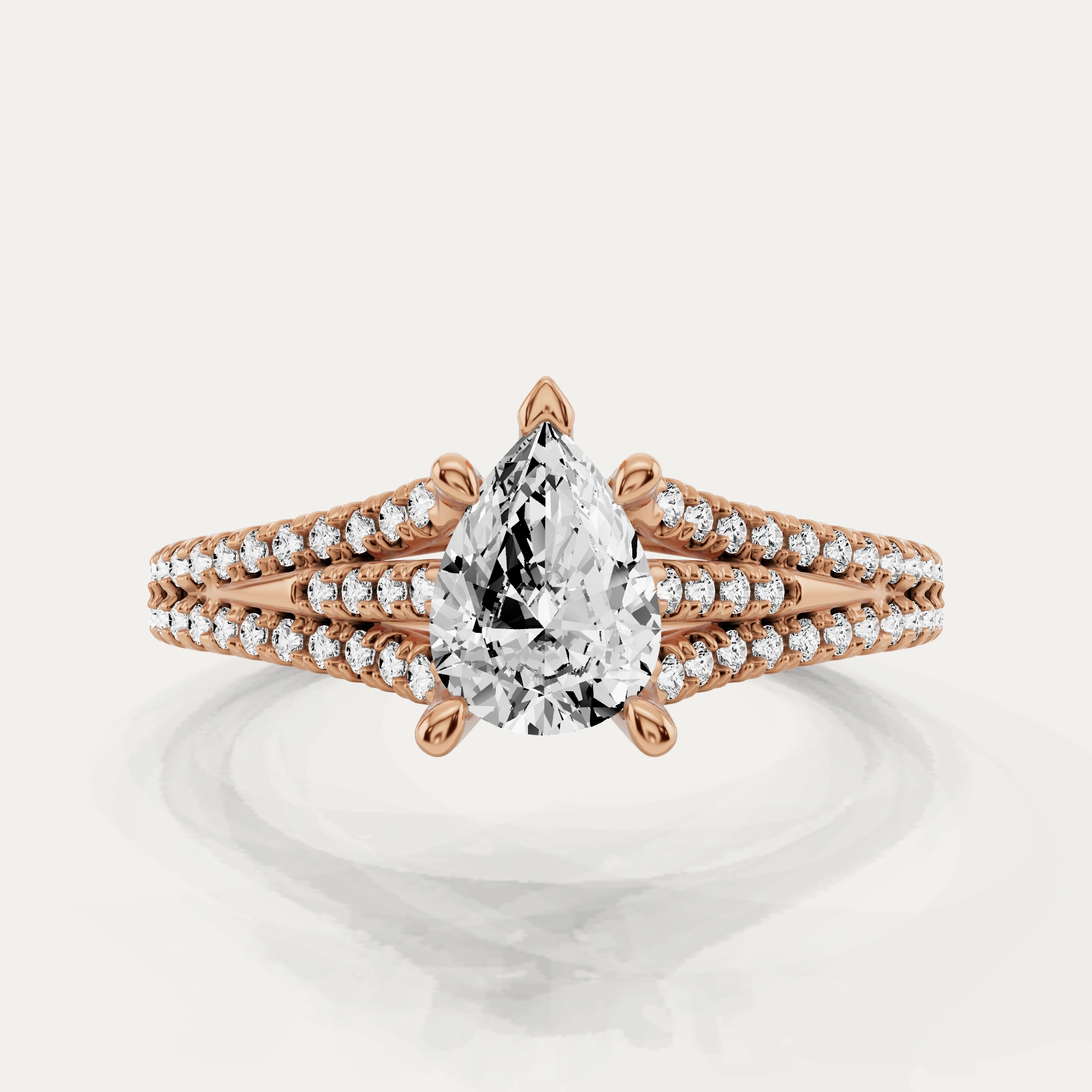 3/4 ctw Pear Diamond Split Shank Side Stone Engagement Ring Everyday Look summer look