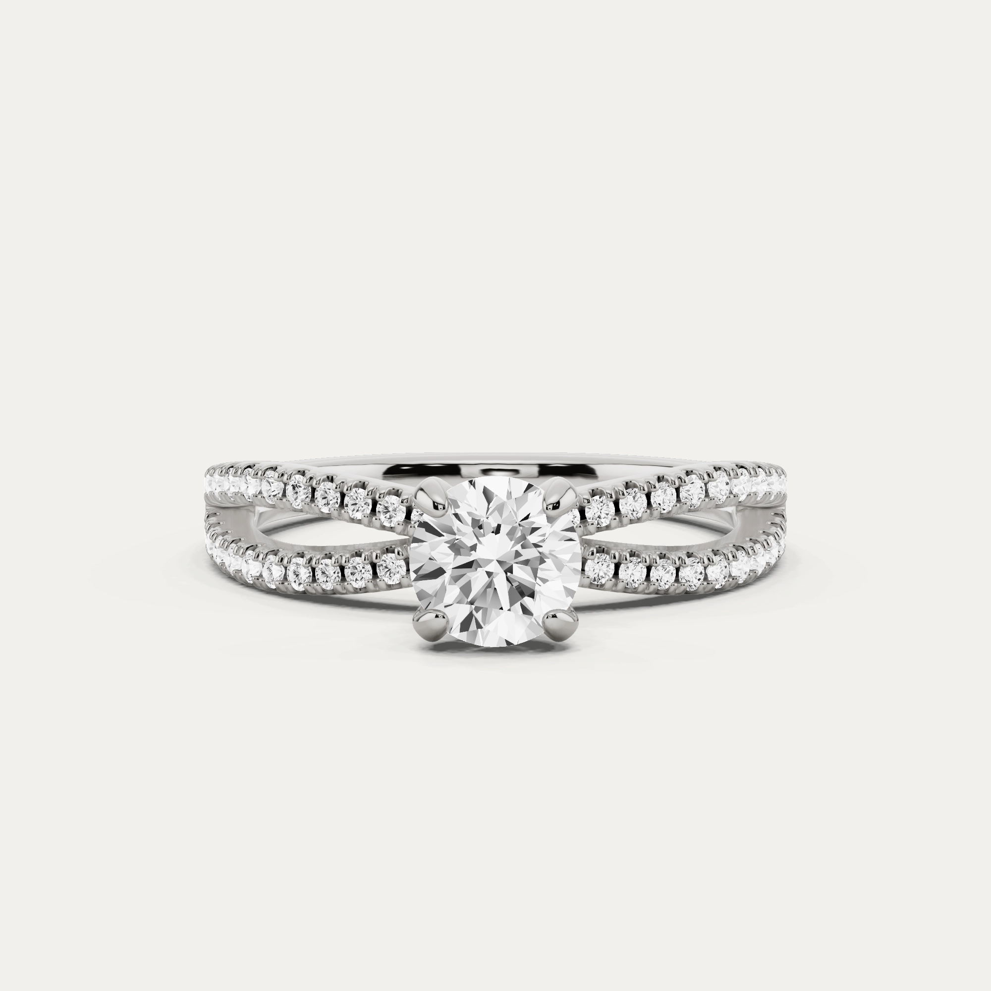 3/4 ctw Round Diamond Split Shank Hidden Halo Engagement Ring Radiant Texture