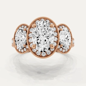 Sophisticated Look Urban Edge 4 3/8 ctw Oval Diamond Side Stone Engagement Ring