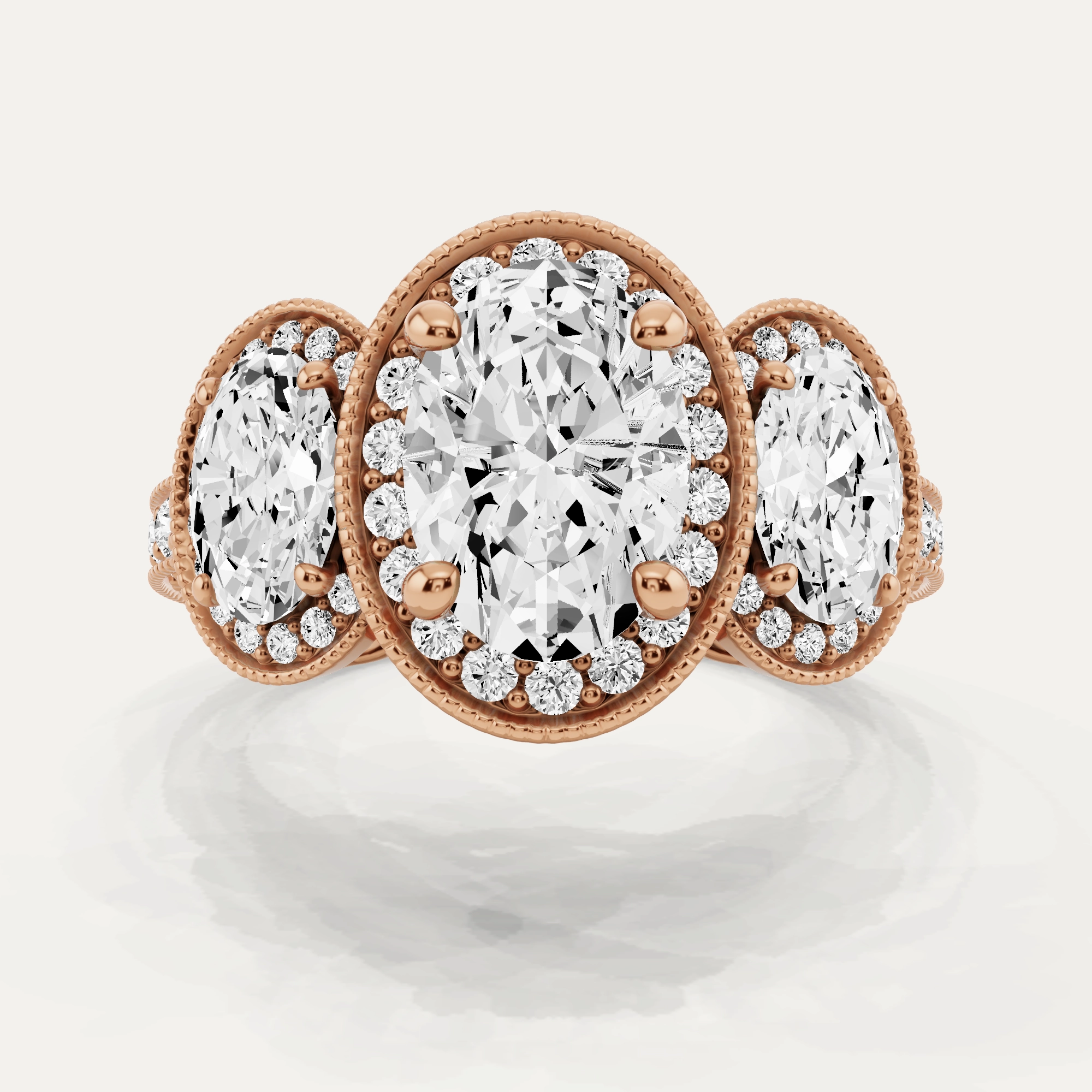 Sophisticated Look Urban Edge 4 3/8 ctw Oval Diamond Side Stone Engagement Ring