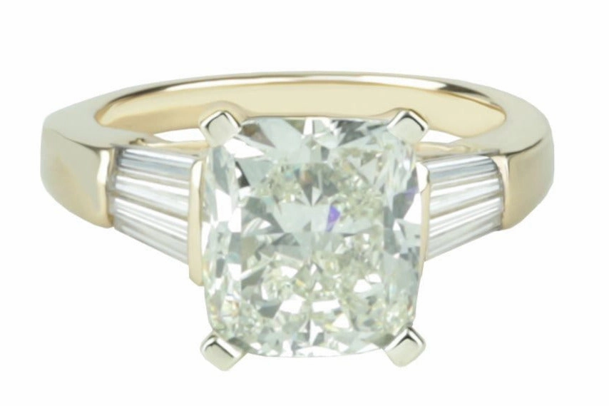 Exclusive Product Functional Style 4.5 ctw GIA Certified Cushion Cut Diamond Engagement Ring 18k