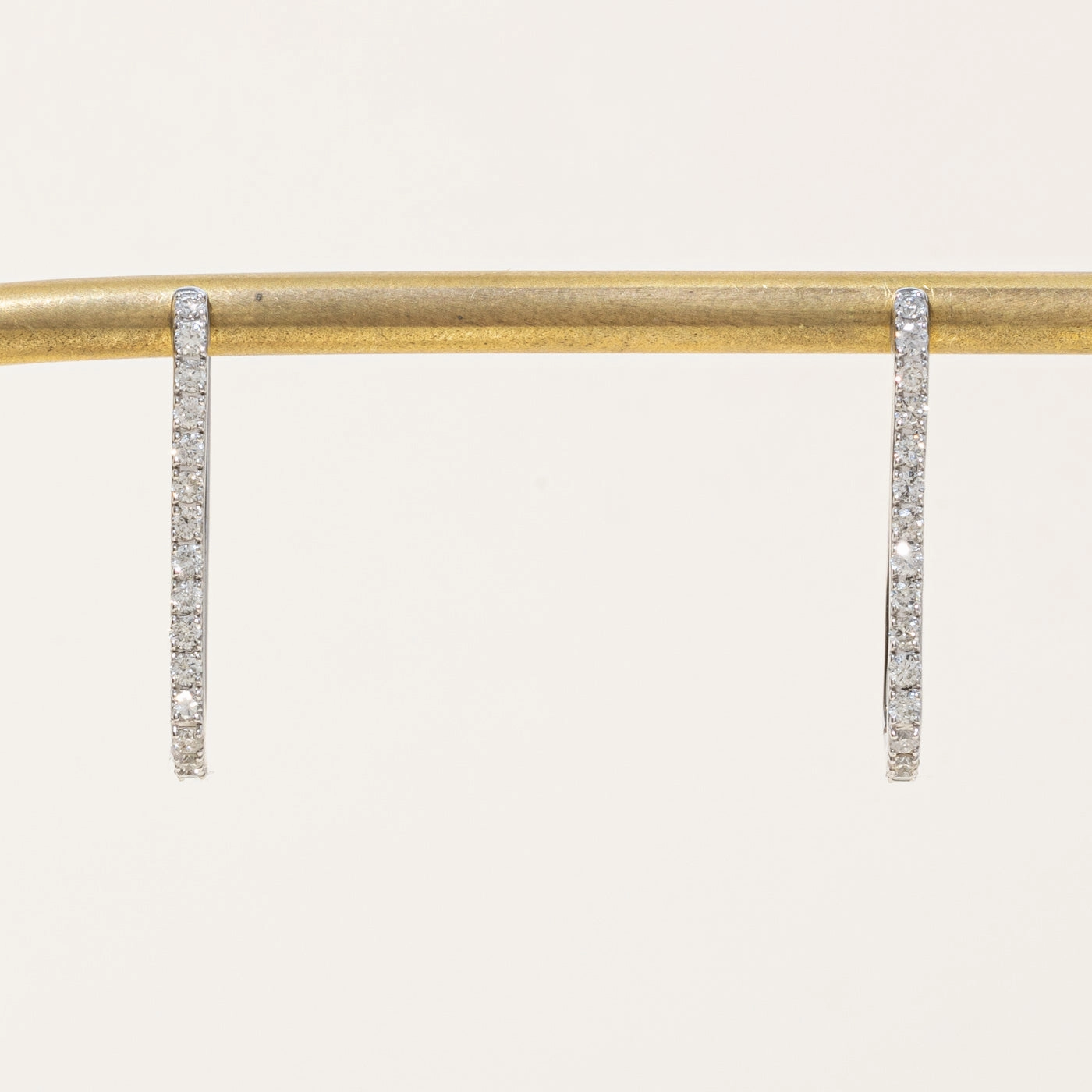 Expressive Feature Personal Shine '100 Ways' Diamond Rectangle Hoop Earrings | 0.50ctw |