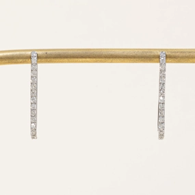 Expressive Feature Personal Shine '100 Ways' Diamond Rectangle Hoop Earrings | 0.50ctw |