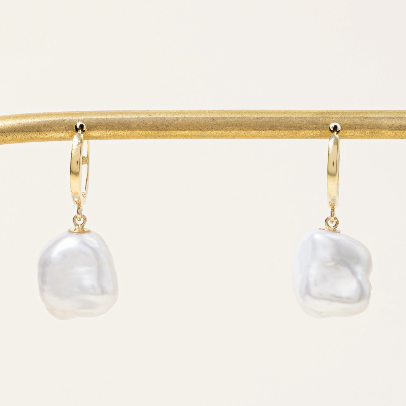 '100 Ways' Keshi Freshwater Pearl Hoop Drop Earrings Silken Touch