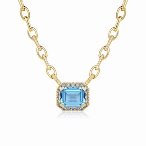 Best Accent "Aqua Earth Conservation Champion" Aquamarine and Sapphire Necklace