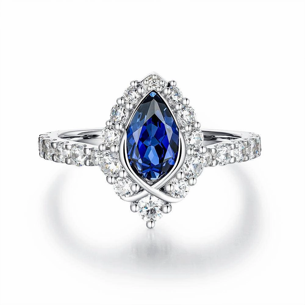 Exploratory Piece "ENDLESS BLUE" Pear Shaped Sapphire Ring