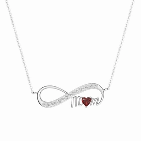 Community Piece "Infinite Love" Mom's Heart Shaped Birthstone Necklace