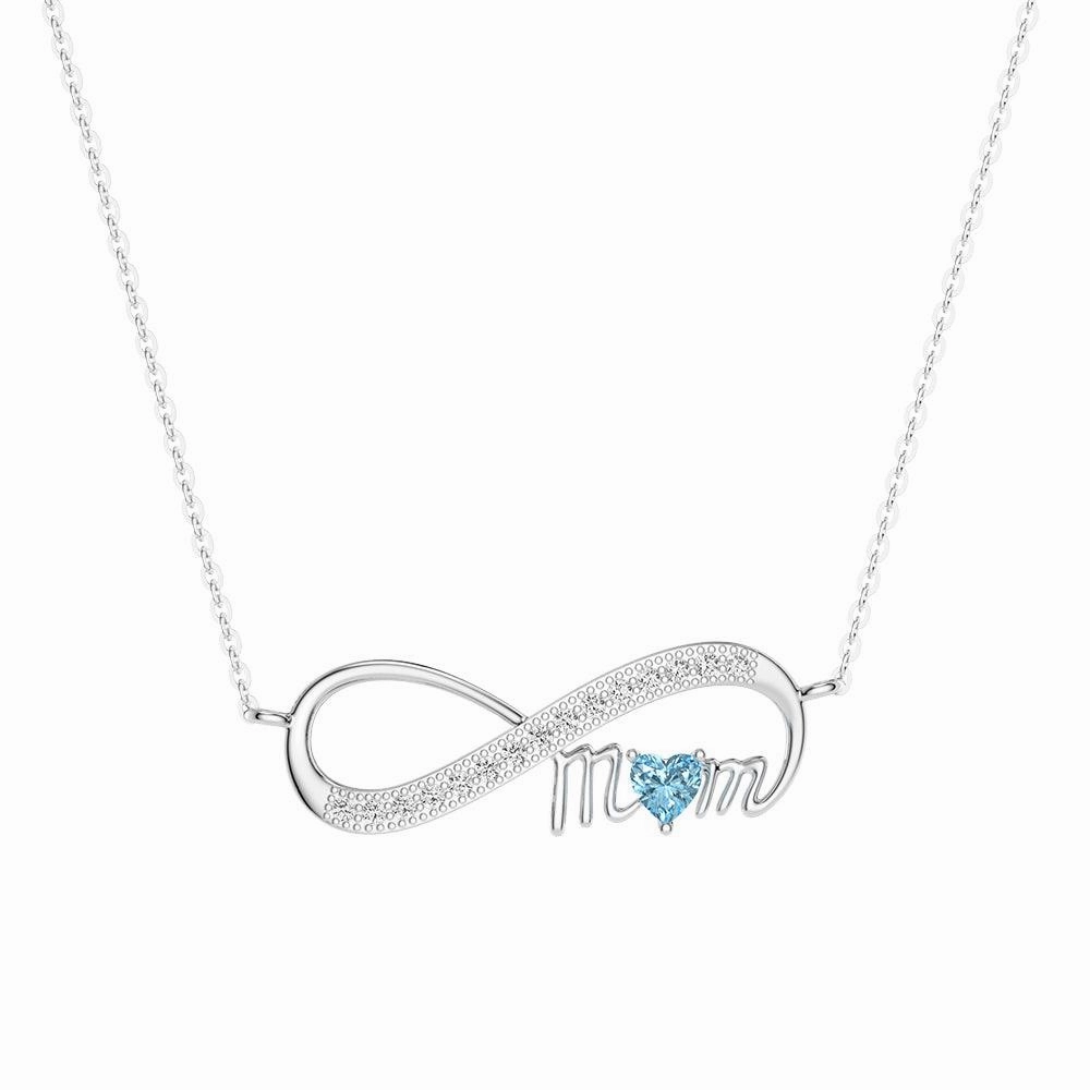 Chic Touch "Infinite Love" Mom's Heart Shaped Birthstone Necklace