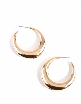 Gold Dip Hoop Earrings Big Item