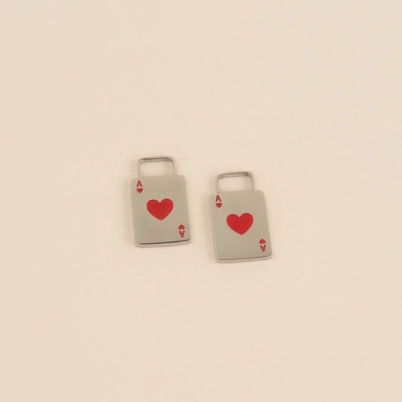 Ace of Hearts Chunky Huggie Hoop Charms Refined Charm