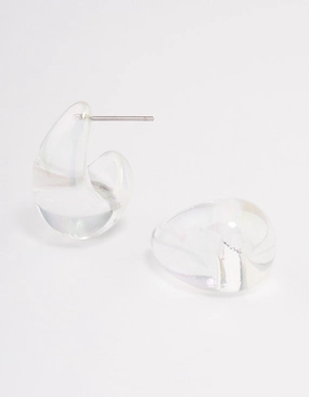 Acrylic Chubby Mini Hoop Earrings Sophisticated Finish
