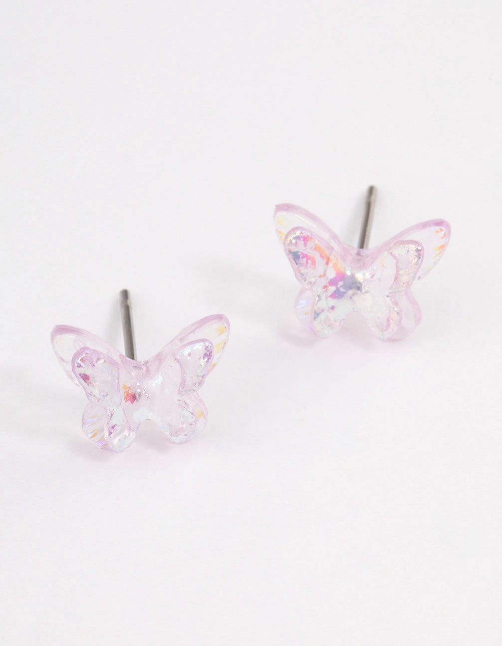Circular Jewelry Unique Aesthetic Acrylic Lilac Candy Butterfly Stud Earrings