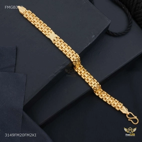 X Cut Passi Gold Plated Bracelet  for Men - FMGB367 Complete Inventory