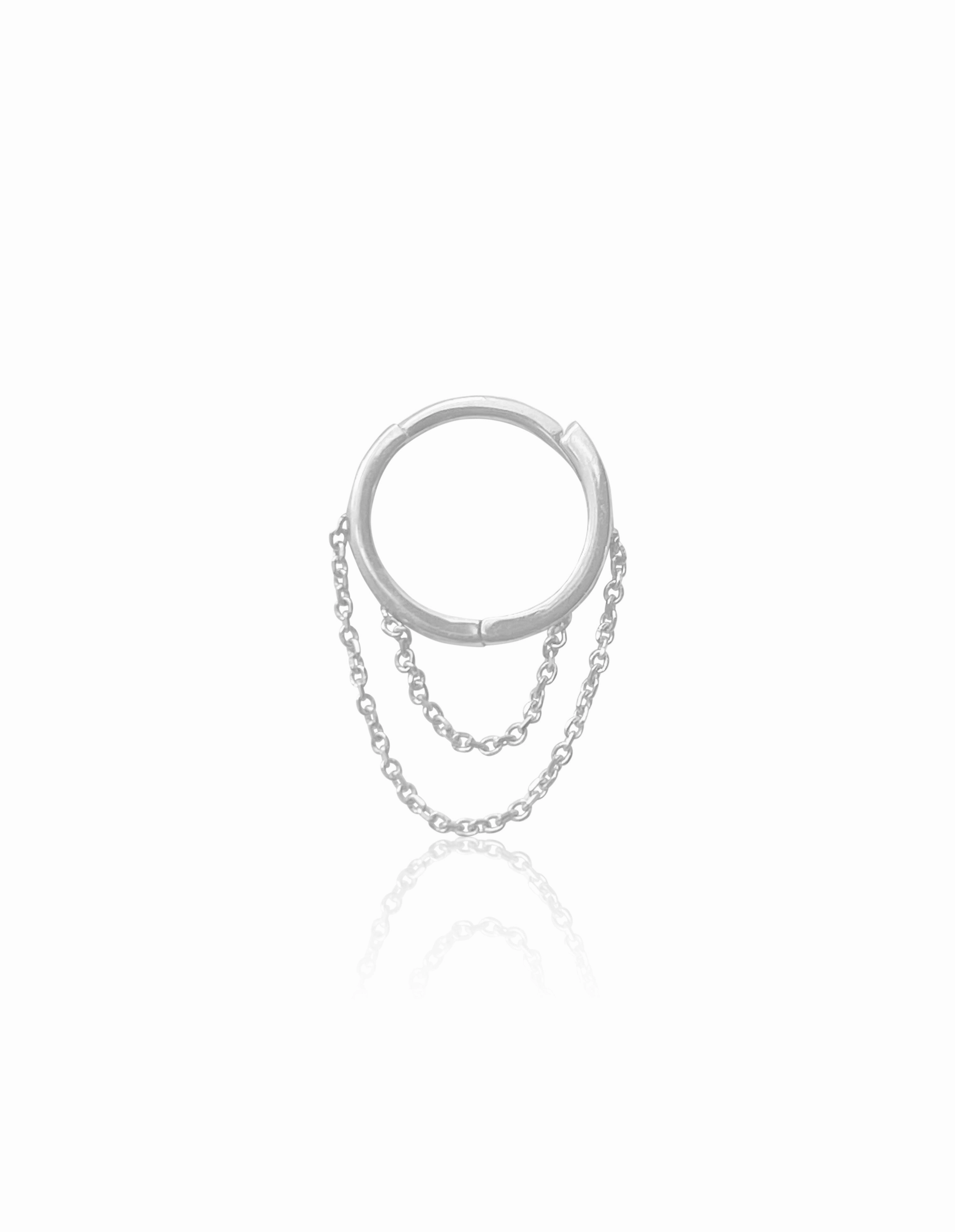 Chic Choice Graceful Craft 14KT Gold Mini Double Chain Huggie Clicker Earring