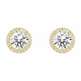 Social Trinket 2.2 ctw Round Moissanite Pav?? Halo Stud Earrings